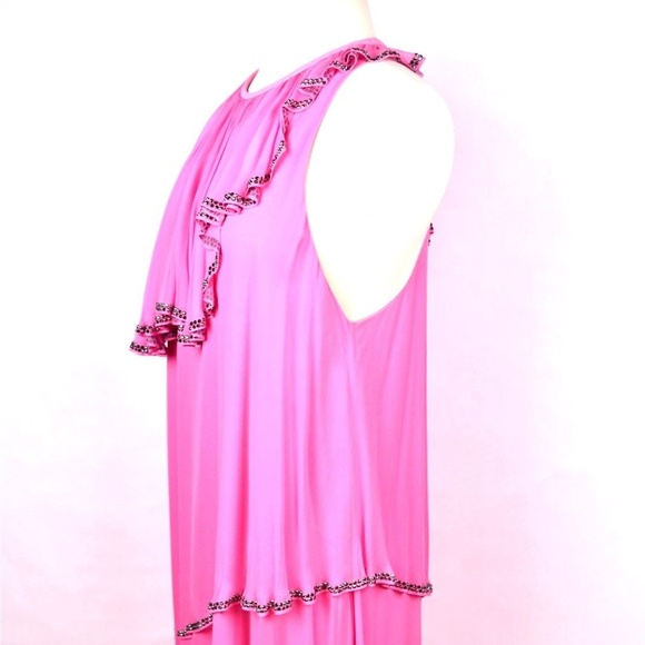 Thomas Wylde Silk Chiffon Leather Dress Sequins - Picture 2 of 8